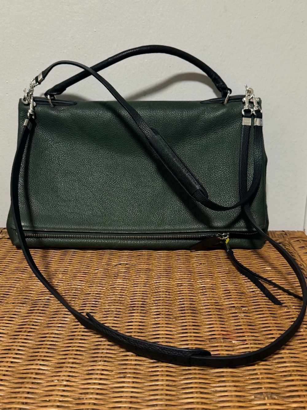 Coach Urbane Bag in Alpine moss Pebbled Leather Foldover Bag. Open Box.